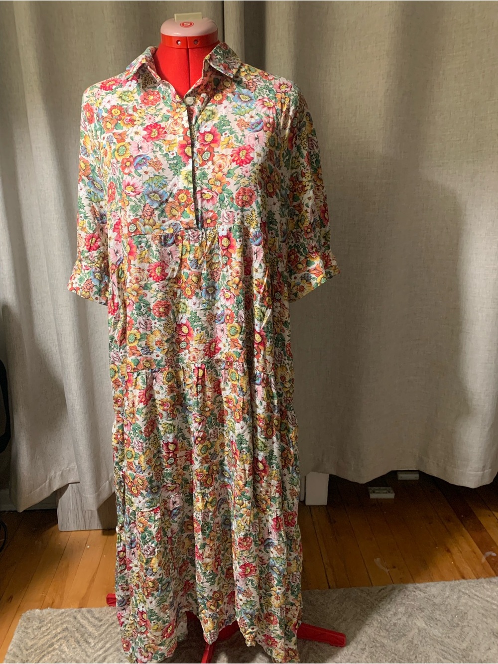 NATURAL LIFE Pink Multi Floral Tiered Maxi Dress - Picture 3 of 15